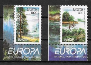 sellos tema Europa Bielorrusia 2001