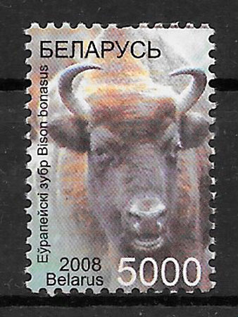 colección sellos fauna Bielorrusia 2008