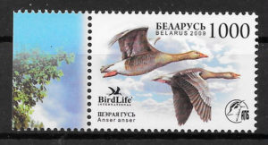 filatelia colección fauna Bielorrusia 2009