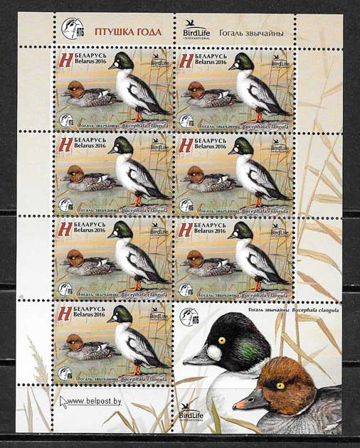 colección sellos fauna Bielorrusia 2016