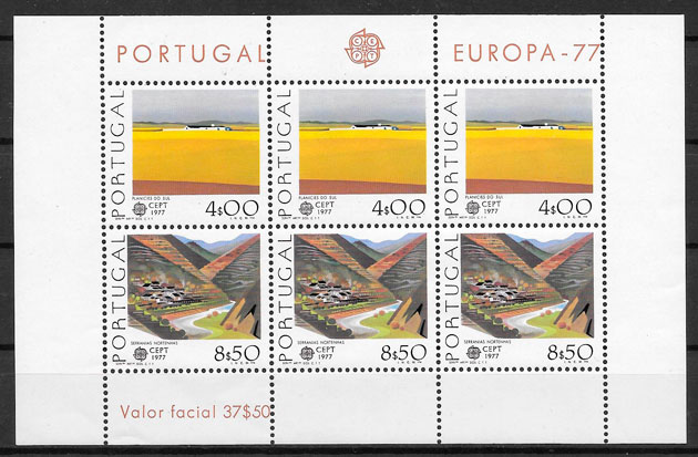 sellos Europa Portugal 1977
