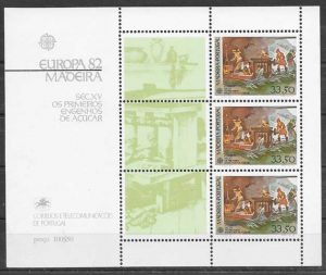 sellos tema Europa Madeira 1982