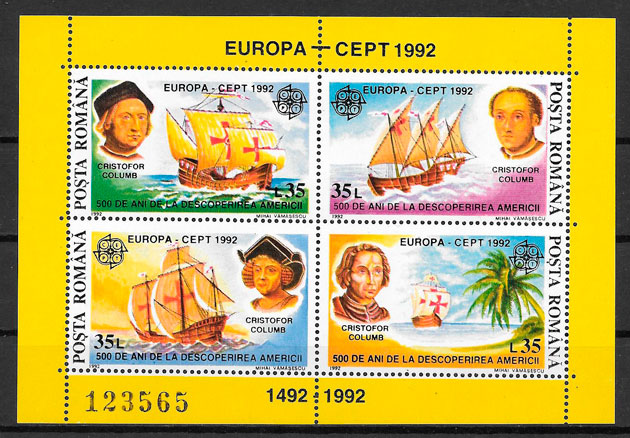 sellos Europa Rumania 1992