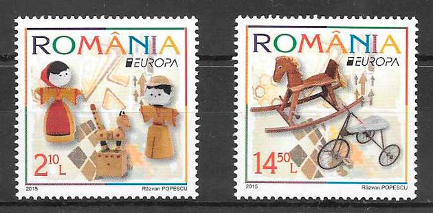 colección sellos tema Europa Rumanía 2015