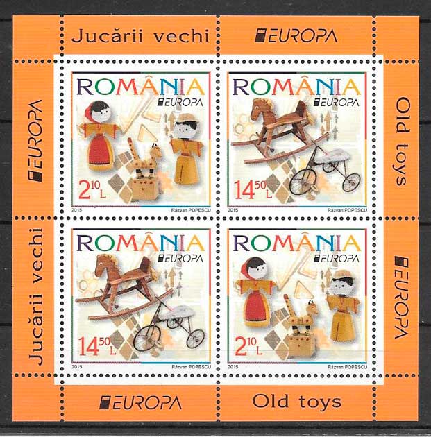 colección sellos tema Europa Rumanía 2015