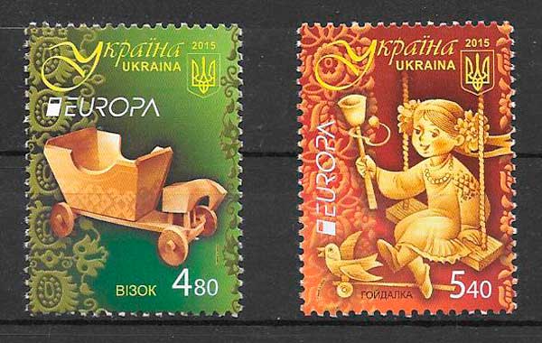 filatelia colección tema Europa Ucrania 2015