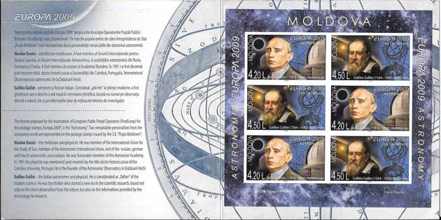 Sellos Tema Europa Carnet-Moldavia la Astronomía