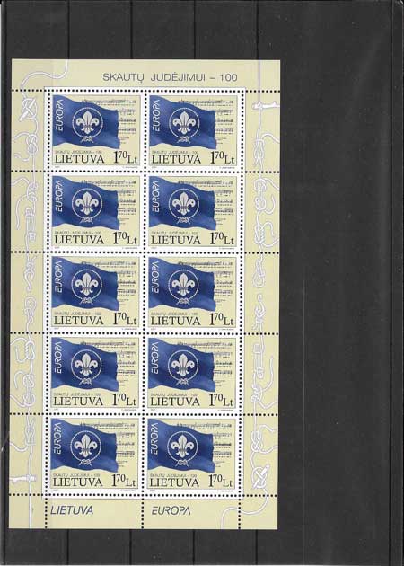 Colección sellos Tema Europa Lituania El Escultismo