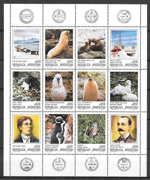 sellos fauna Argentina 1986