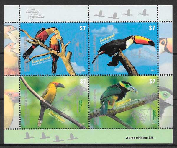colección sellos fauna Argentina 2015