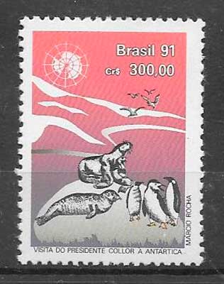 colección sellos fauna Brasil 1991