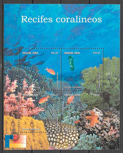 colección sellos fauna Brasil 2002