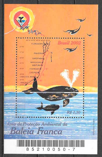 filatelia fauna Brasil 2002