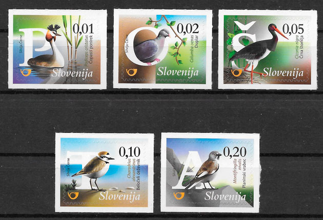 colección sellos fauna Eslovena 2015