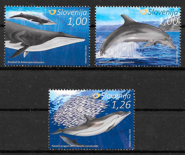 colección sellos fauna Eslovena 2016