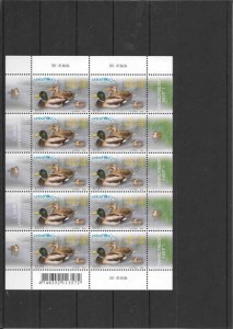 mini-pliego de 10 sellos fauna-aves