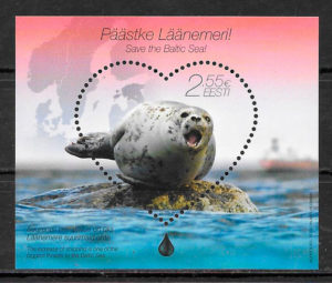 filatelia colección fauna Estonia 2015