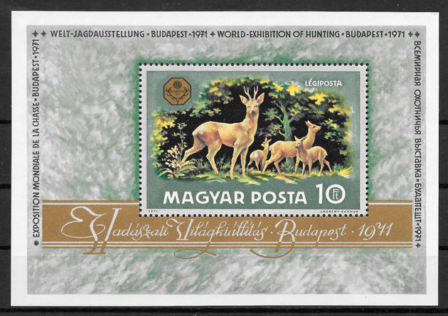 sellos fauna Hungría 1971