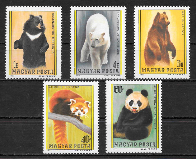 sellos fauna Hungría 1977