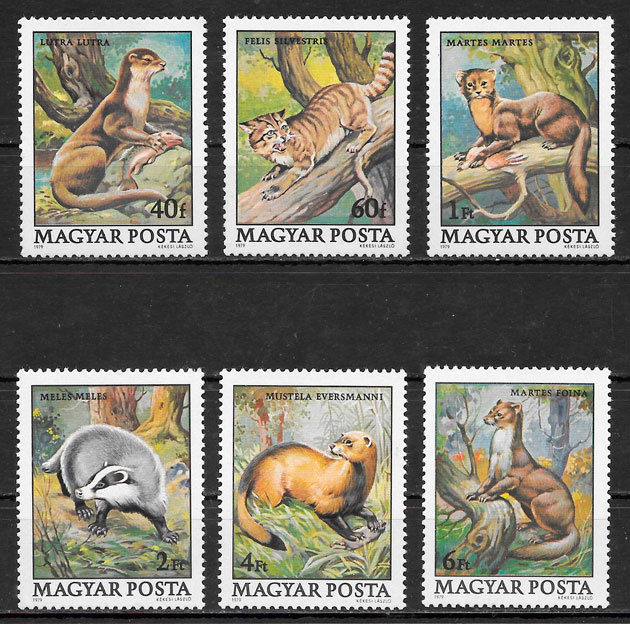 colección sellos fauna Hungría 1979
