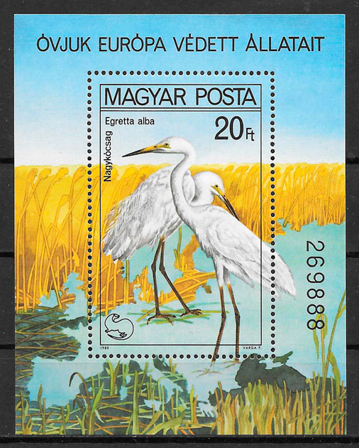 sellos fauna Hungría 1980