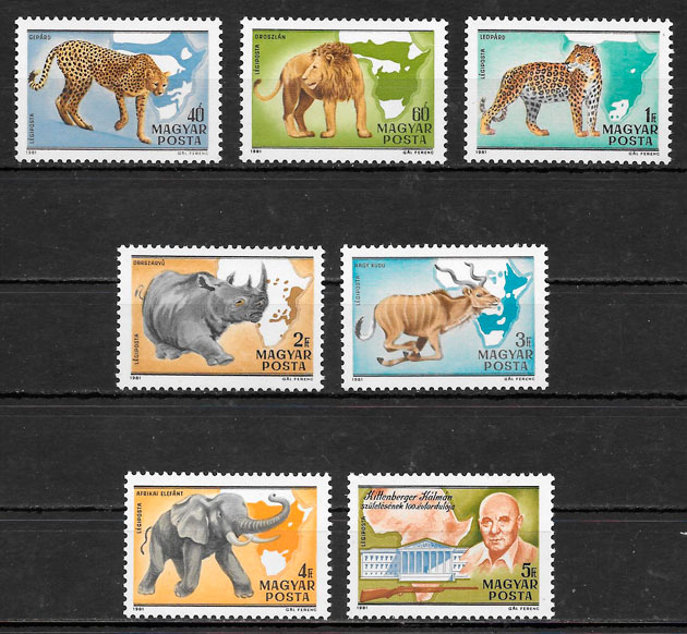 colección sellos fauna Hungría 1979