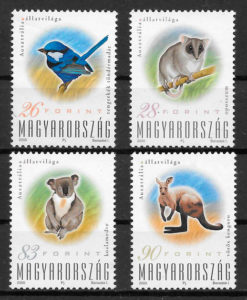 filatelia fauna Hungría 2000