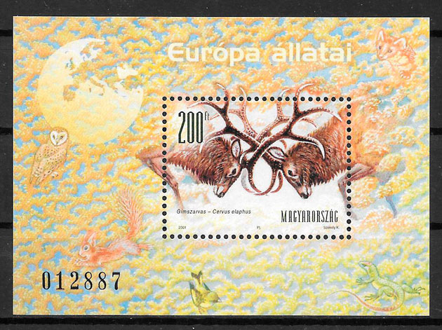 sellos fauna Hungría 2001