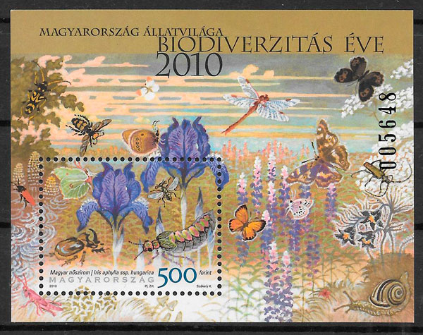 coleccion sellos fauna Hungria 2010