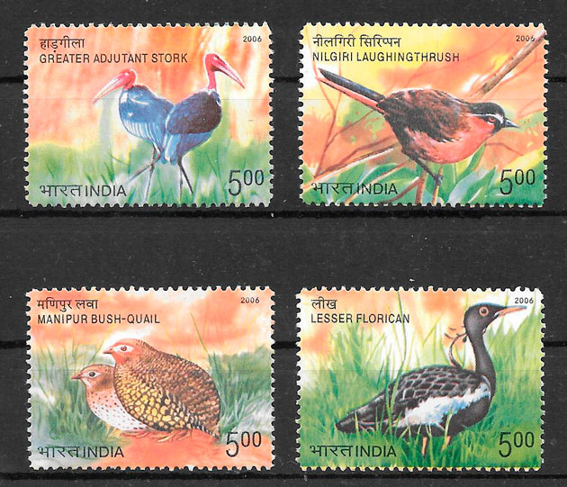 colección sellos fauna India 2006
