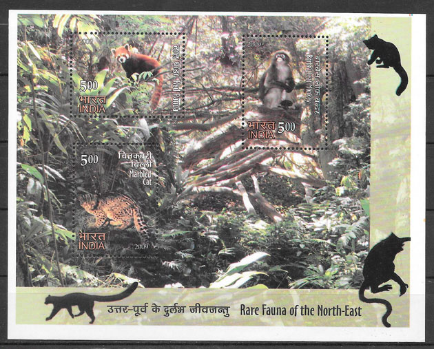 colección sellos fauna India 2009