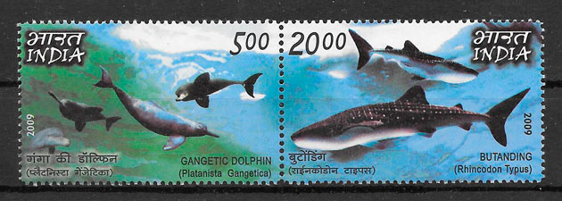 colección sellos fauna India 2009