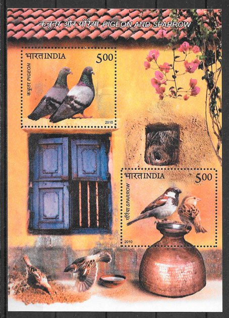 filatelia colección fauna India 2010