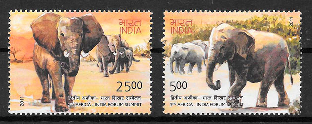 colección sellos fauna India 2011