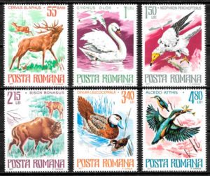 sellos fauna Rumania 1977