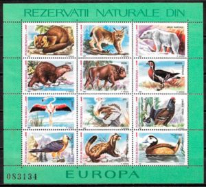 filatelia fauna Rumania 1987
