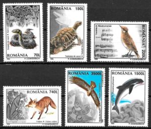 filatelia fauna Rumania 1996