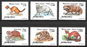 filatelia fauna Rumania 1996