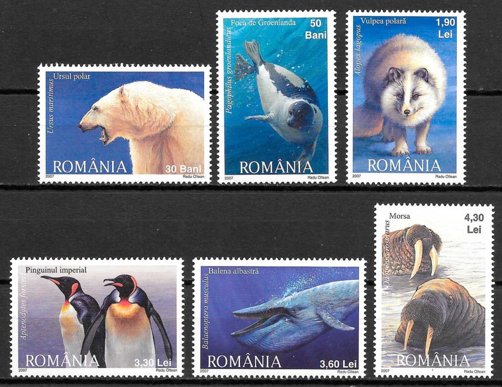 coleccion sellos fauna Rumania 2007