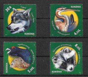 filatelia coleccion fauna Rumania 2011