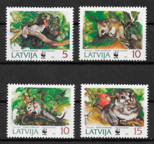 sellos wwf Letonia 1994