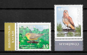 colección sellos fauna Letonia 2011