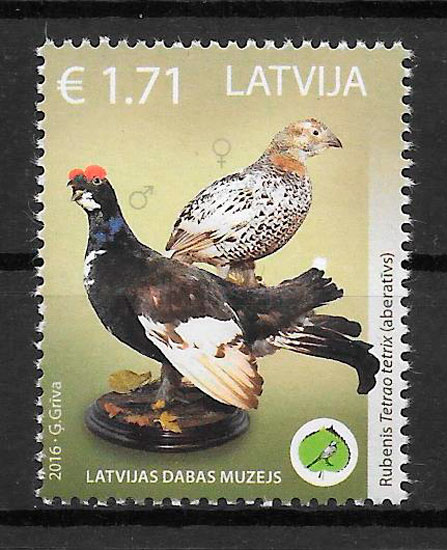 filatelia fauna Letonia 2016