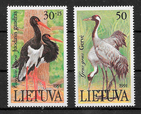 sellos fauna Lituania 1991