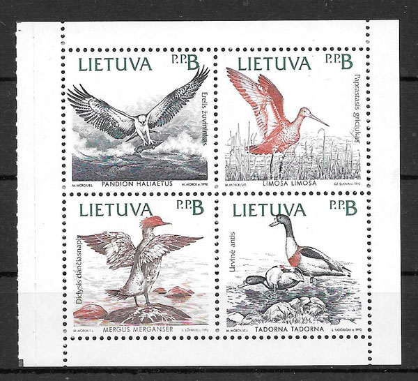 sellos fauna Lituania 1992