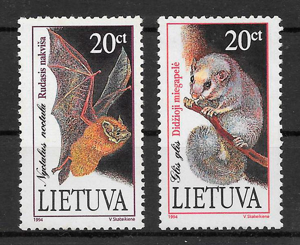sellos fauna Lituania 1994
