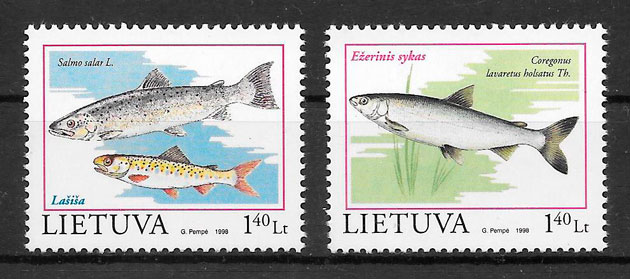 sellos fauna Lituania 1998