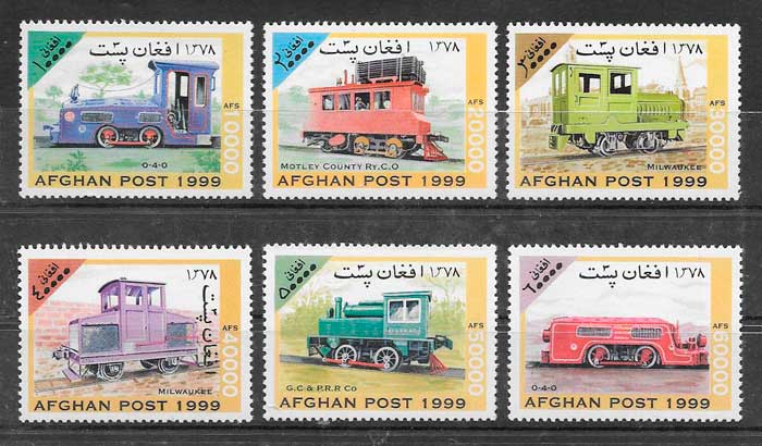 filatelia trenes Afganistan 1999
