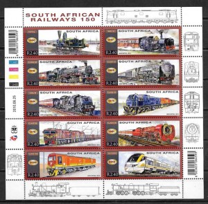 sellos trenes África del Sur 2010