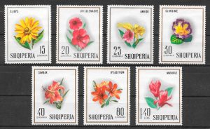 colección sellos flora Albania 1968